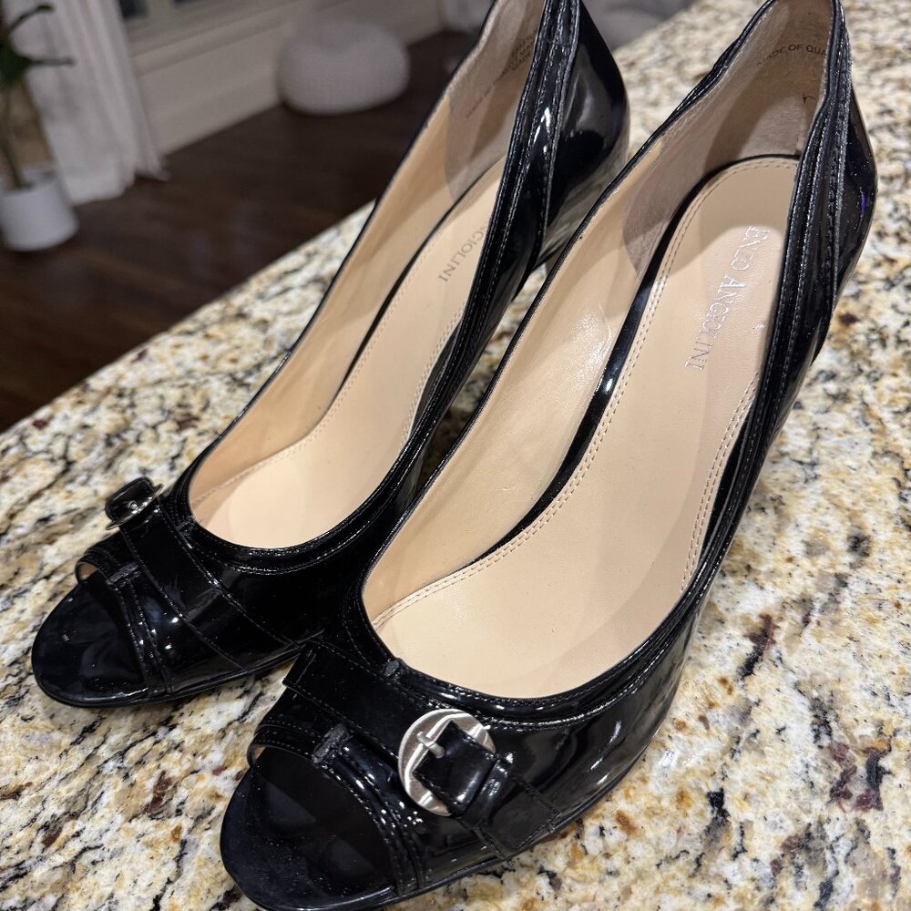 Enzo Angiolini Black Patton Leather Heel - Size 12